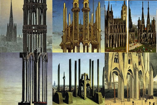 the bells in Cologne, setting concept:4, book ilustration, art by Caspar David Friedrich, art by Sandro Botticelli