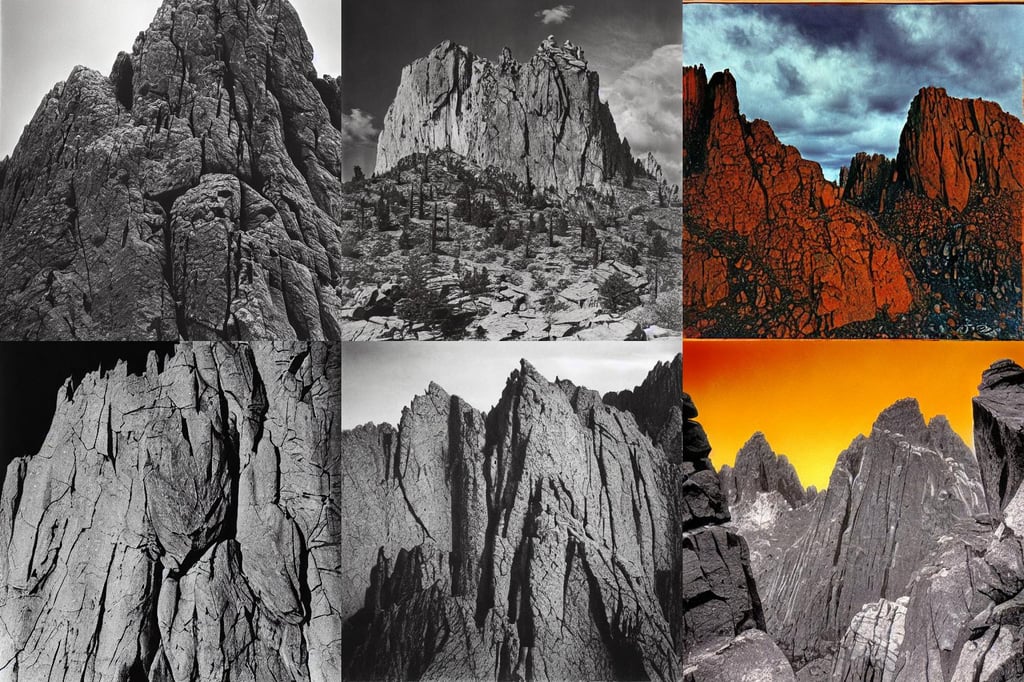 The crags of fear by Ansel Adams, color photo