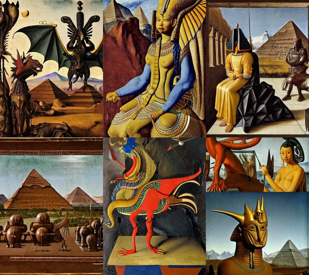 an exquisite sculpture of an egyptian dragon, art by Jan Van Eyck, art by Jean-michel Basquiat, Rocky Mountains in the distance, outerspace, platonic solids, art by Johannes Vermeer, art by Jenny Saville, art by Artemisia Gentileschi, art by Albrecht Dürer, art by Joan Miró, black dragon on red background, art by Joan Miró, atmospheric, and Shinkai Makoto, real life, art by Jean-michel Basquiat, art by Claude Monet