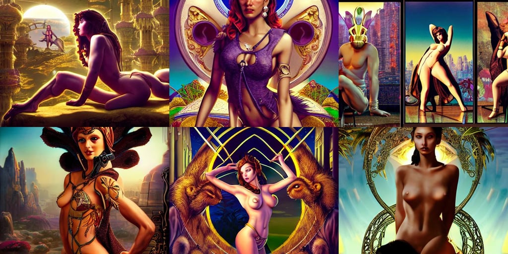 bunnygirl, ape, beautiful scene, prince of persia sands of time, saturn in the background, collaboration with j. scott campbell and artgerm with edward burn jones, soft evening lighting, photo-realistic, art nouveau!!!!! cyberpunk, jahbu art and paul lewin and kehinde wiley, sumerian goddess inanna ishtar