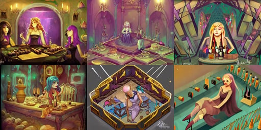 lady pastel's isometric polygonal kingdom, ruined makeup. light effect. hyper detailed, Lois Van Baarle, crescents, hell demons, and it is here that visitors can sample the different wines on offer. There is a long wooden table, magic vibe, glitter, Jesper Ejsing, creepy eastern europen forrest.  night, golden ratio jewelry candy, 1 0 8 0 p, half a cheerful face, incredible art by Anton Pieck, old town mardin, stanley artgerm, traps