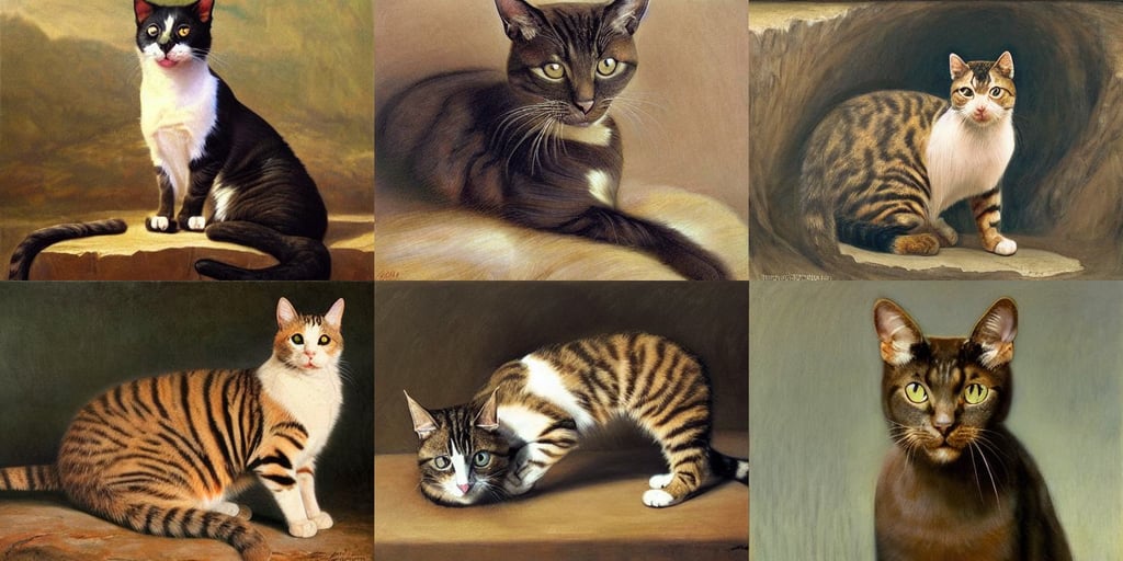 portrait painting of a cat, between sedimentary deposits, stunning painting by artgerm, 8 k w 1 0 2 4, visible muscles and veins and arteries and bones and spines and nerves, a pastel by rosa bonheur, naturel, award-winning, mass housing