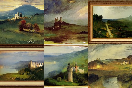 the Castles of Burgundy, art by Joseph-mallord William Turner, art by Winslow Homer