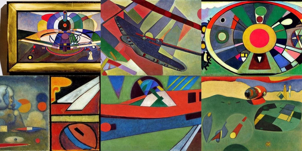 wwi armored pope mobile, art by Wassily Kandinsky, art by Rembrandt Van Rijn, art by Gerhard Richter, art by Gerhard Richter, flying through hyperspace, art by Gerhard Richter, wing-tip to wing-tip, art by Paolo Uccello, art by Claude Monet, art by Winslow Homer