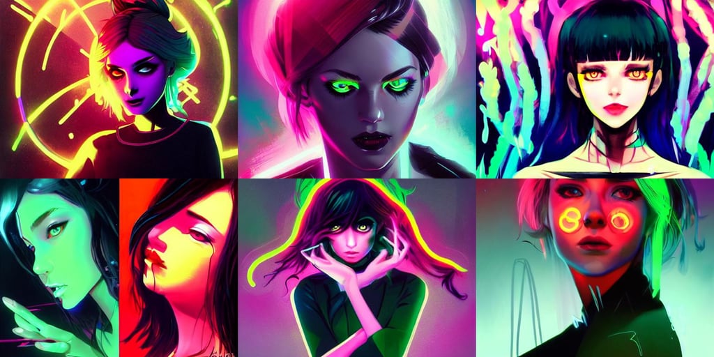 black and neon colors, slit pupils, magali villeneuve and charlie bowater, art by lack lalala and mika pikazo and ilya kuvshinov and rembrandt and greg rutkowski, of a friendly ( cute cartoon ) ghost. ambient occlusion, red sexy lips