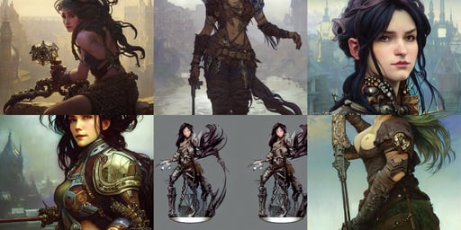 realistic render portrait of a female troll rogue with intricate armor, art by Krenz Cushart and Artem and bouguerea Demura and alphonse mucha, unreal engine. dnd art by artgerm and greg rutkowski and alphonse mucha, gray dread locks, dark sci-fantasy, modern city, his brain!!!!!!! visible and encased in glass