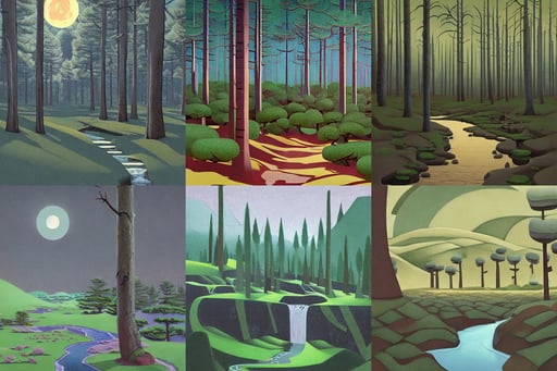 flat landscape of a pine forest with a small stream, extremely beautiful shape of face and body, throne, squinting at high noon, 8 k digital art, modern contemporary urban americana concrete architecture, moon, detailed high resolution, hannah owo face, dark fantasy game character design concept, fantasy litigator, by nicholas roerich, by DULK, very attractive woman with full lips