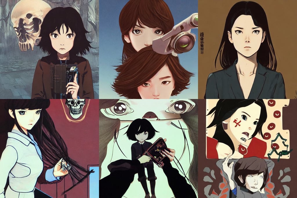 brown haired rogue, selfie, by leiji Matsumoto, one skull centered, half asian, art by ilya kuvshinov and ghibli, fiction, humanoid