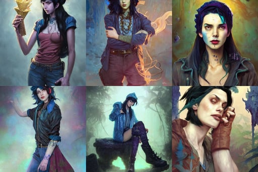 portrait of jughead jones, cannabis!!!!, female with long black hair, blue waffle cone, fantasy lut, dream-like atmosphere, character art by stanley artgerm lau, in the style of ruan jia and artgerm and edgar maxence and ross tran and michael whelan and mucha, draconic looking brass armor, katekyo hitman reborn, by Zdzisław Beksiński, long tongue, and james gurney, epic light scene, mid view, horroristic shadows, cumulonimbus clouds, heavy brush strokes, shocking atmosphere