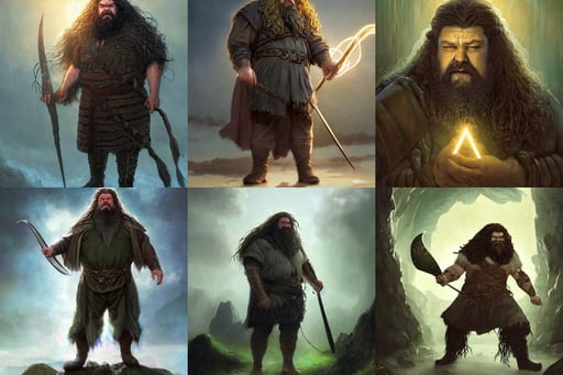 a beautiful Norse Warrior based on Hagrid with glowing aura by Greg Rutkowski and Raymond Swanland, digital photograph, fantasy graphic novel style, geoffrey ernault, hybrid animal, corset, j. c. leyendecker 8 k, annotations, green iris ', lion and dinosaur Epic Fantasy Art, art by WLOP and Artgerm and Greg Rutkowski and Alphonse Mucha