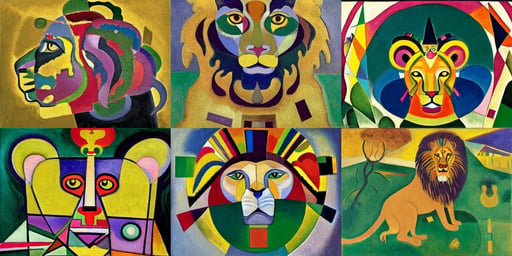 lion with gold crown, art by Wassily Kandinsky, art by Kazimir Malevich, portrait, trees, Baroque Architecture, platonic solids, art by Édouard Manet, art by Wassily Kandinsky - Photo, green eyes, Light Art, book ilustration, art by Piero Della Francesca, art by Henri Matisse, art by Giotto Di Bondone, granblue fantasy, art by Wassily Kandinsky - Photo