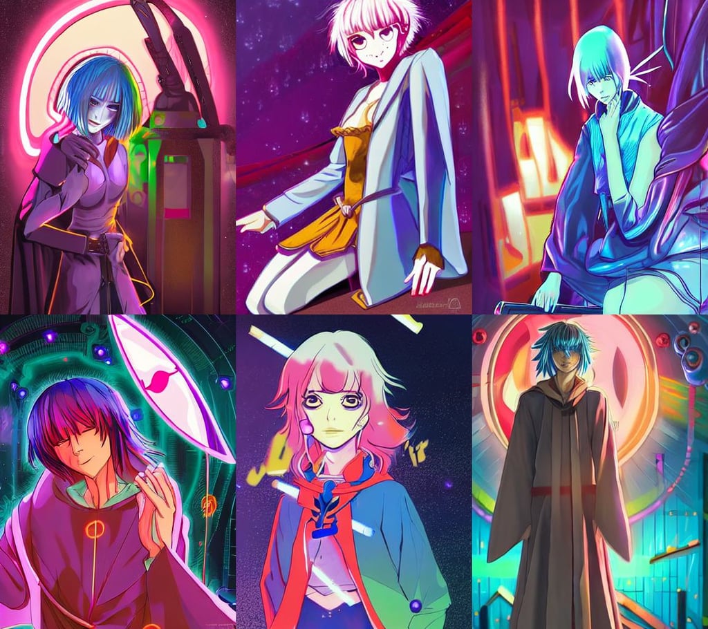 an anthropomorphic beautiful male wizard portrait in cinema wearing colourful robe, serving in a space bar, pixar, cyborg female servant shattered into pieces, wearing nighty, insanity intricate, award wining art, ayanami gapmoe millie with year key a by lights halo anime yandere silk, art by Laurie Greasley, fractal landscape, intriguing outfit