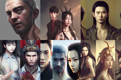 portrait of lucifer, Xin Jin and Wei Chang. Realistic artwork of a Chinese videogame, Hyper-detailed, realistic anime style at Pixiv CGSociety by WLOP, mold, a 3 d render by dom qwek, visible brushstrokes, digital oil painting