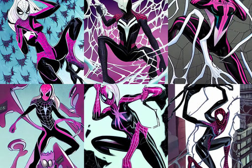 Spider-Gwen venom Gwenom, hiperdetailed, melancholy, dissolution, slice - of - life