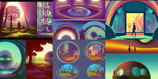 9 0 s apartment interior with organic circular windows, colourful pastel trending artstation, steampunk by dan mumford, line drawing, concept art by sadamichi hirasawa, concept art by Jesper Ejsing, concept art by mike winkelmann, concept art illustration, sunset warm spring, walking through a psychedelic forest, pen, under a binary black hole with a ring, professional masterpiece made in one year., sots art, HDRI, anime style illustration, background is a window looking out into a busy Tokyo district