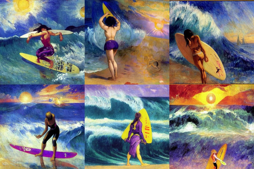 AI Art: Women Surfing by @Anonymous | PixAI