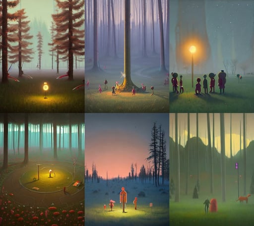 A faerie circle by Simon Stålenhag, oil on canvas