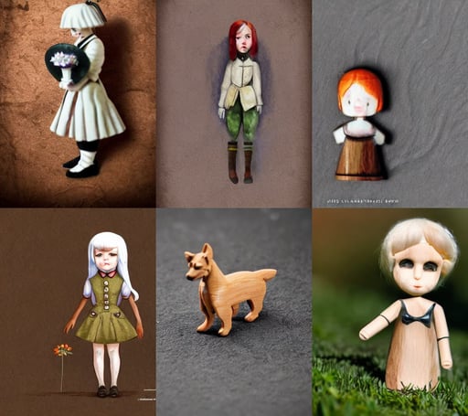 miniature wooden dog near miniature flower, full body portrait character concept art of schoolgirl nazi ss commander, Portrait, france in the 1 8 th century, dark art, D&D fantasy, leeloo, cyborgs