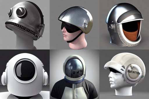 ultra realistic retro futuristic astronaut helmet