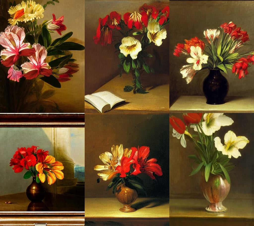 Alstroemeria by J.M.W. Turner, oil on canvas