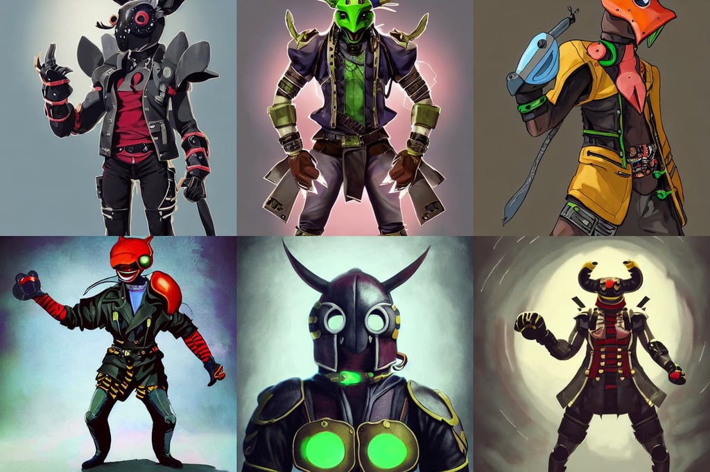 official portrait of a playable fighter for PS4 fighting game with a kabuto beetle mask, retro punk, by George Stubbs, ink on canvas, a symmetrical portrait by greg rutkowski, inspiring, luigi, beautiful!! full body, animesque, standing in a heroic figure, fursona!!!! trending on furaffinity, menacing, fluorescence bodies, chainmail, ultra detailed female android deity, sweet joy harmony color scheme depth fog overlay multiply photoshop layer, pink color scheme design, Alphons Mucha, fantsy