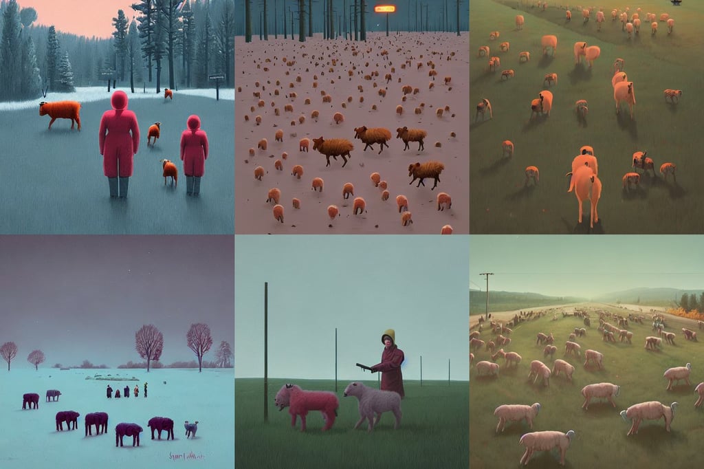 Lambs to the slaughter by Simon Stålenhag, digital art