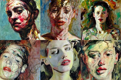 a very beautiful woman, art by Jenny Saville, Variated Greenery, Art Deco, art by Jenny Saville, illustrative, art by Jackson Pollock