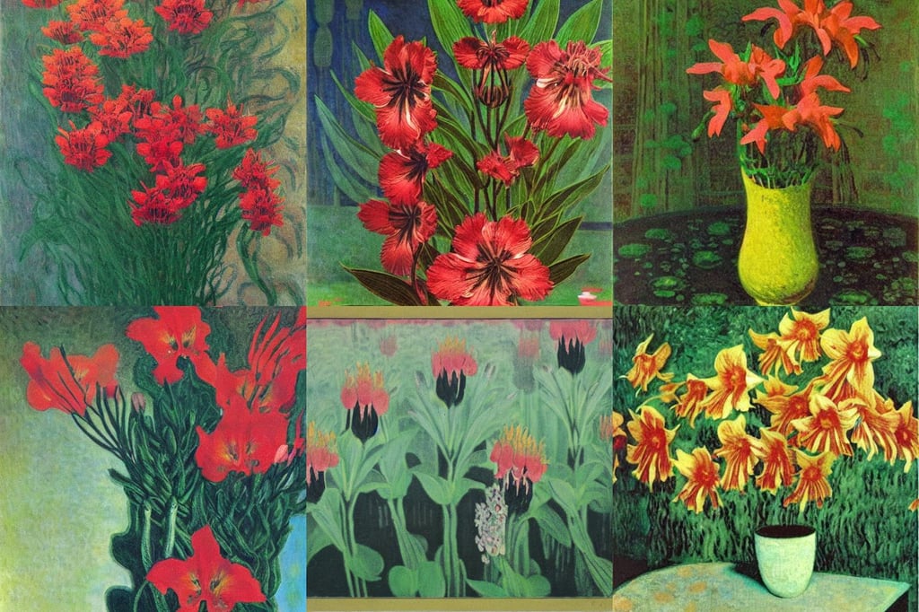 Alstroemeria by Karel Thole and Claude Monet, oil on canvas