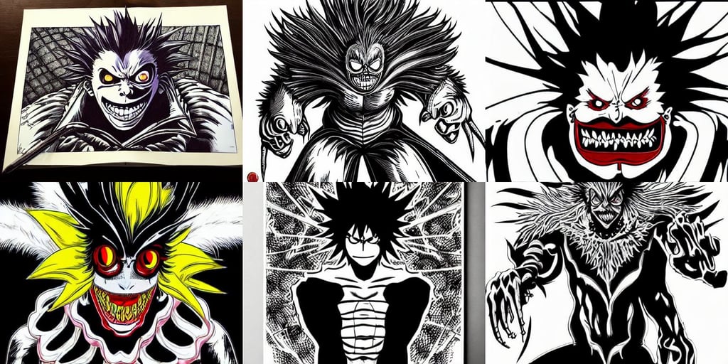 ryuk from death note as ronald mcdonald, intricate ornate armor, wolverine vs the hulk, Joost Swarte, line art!!, intricate abstract. intricate artwork. by tooth wu, dystopian world