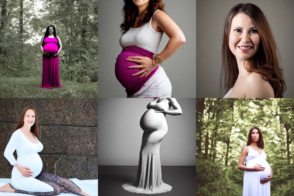 **  professional  portrait of  pregnant peacfull cryogenic female   dynamic pose