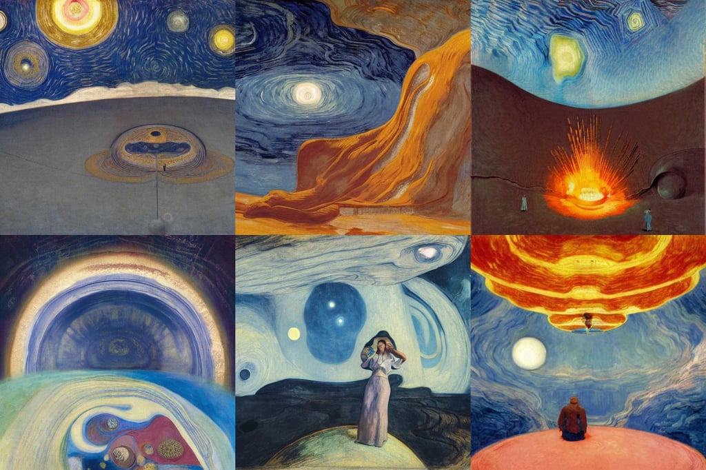 photograph of futuristic furniture inside a volcano, super-resolution, wonderful, art by Hilma Af Klint, moon, art by Nicolas Poussin, portrait by Greg Rutkowski, art by Vincent Van Gogh, art by Edvard Munch