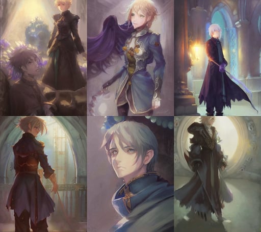 male necromancer, violet evergarden art masterpiece by art by krenz cushart