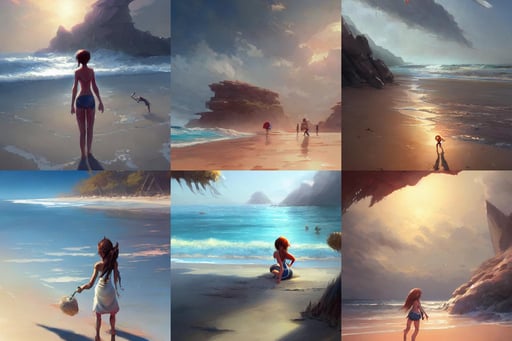 A day at the beach, details, sharp focus, illustration, by Jordan Grimmer and greg rutkowski, Trending artstation, pixiv, digital Art