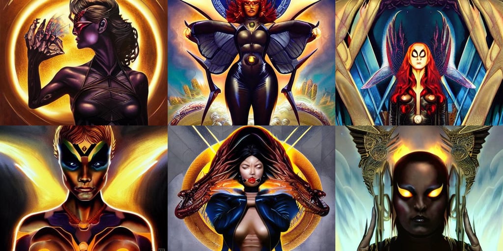 symmetry portrait of the dark phoenix from x - men, hyper detailed massive obama towering above, steam punk, tom bagshaw artgerm and ross tran, urban in background, by Stanley Kubrick, intricate elements of traditional chinese myth, unrealistic, evan lee, don't hug me i'm scared, frog head, wears black sports shorts and a golden mask on her face, knight armor, by madgwick, camera close up, shot from the ground by Yoshiyuki Sadamoto, extensive cybernetic modifications, and I've never seen so many ants., dark fantasy fetures