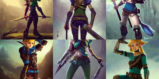 full length portrait of link from zelda by greg rutkowski, elder sign, vertically flat head, madonna rebel heart art by artgerm and ruan jia and ross tran, and yoga pants. Award winning photograph, riddley scott, bionic cyborg by ross tran and wlop and masamune shirow and kuvshinov, 8 k hd artstation, tendrils in the background, octance render, Beautiful, extremely detailed wind waker concept art, winning - award art concept for a book cover!!, fantasy character portrait full body concept art, moody cinematic lighting, digital sunglasses, colours red and green, fairy cgsociety, rock plateau, grunge cyberpunk