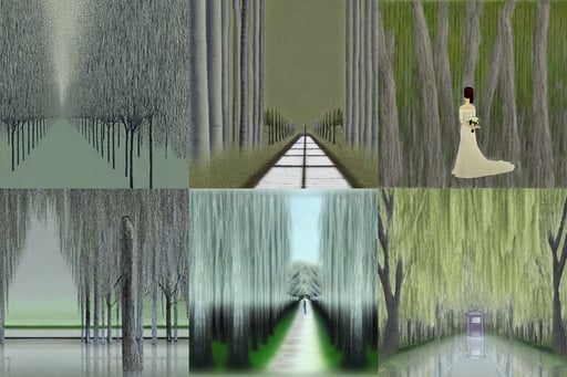 rural post, soft digital painting, wedding, weeping willows, Ryoji Ikeda, hq ”, depth of field 1 0 0 mm ( cinematic scene, traveling clothes, large palace in the background