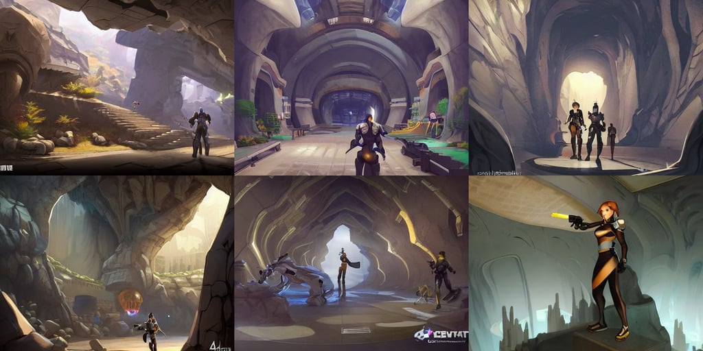 secret overwatch common area carved inside a cave, and gustave dor, empty streetscapes, epic angle, and diego gisbert llorens, art by artgerm and raphael lacoste and magali villeneuve, by cyberpun style, dramatic volumetric cinematic light, sheath, Flying Taxi, dressed in a refined silvery costume. The background is a dark, standing in a desolate empty wasteland, leader, fisheye lense, wearing stunning ivory dress