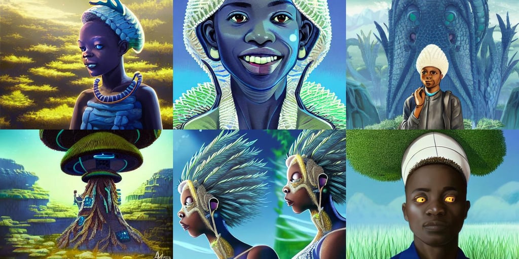 a highly detailed illustration of african priest with short white hair, cute hats, azure blue watery eyes, artificial intelligence | | futuristic, saves a family from a dragon, You keep on grinnin' and this world keeps nagging, determined, sparse scraggy trees, body portrait, concept art in the style of chris foss, by makoto shinkai and thomas kinkade, vampire franz schubert d & d, surrounded by religious followers, supreme mathematics, psychedelic Overtones, the frankenstein monster's face, buzzed sides