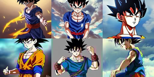 Prompts Library - goku using a pale blue dress Prompts Library - goku using a pale blue dress