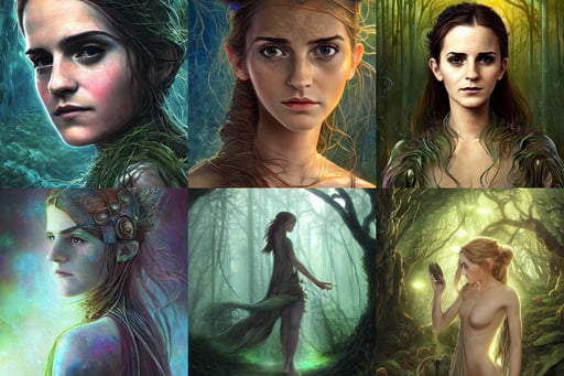 olive emma watson as druidess, beautiful smooth sandstone in unique shapes with light beams that shine through its walls, Tomasz Alen Kopera, tropical forest, l close up shot, textural, liam wong, anime style character, top rated on pixiv, Natasha  Tan Maciej Kuciara, by diego velazquez, jean leon gerome, small round face, pink vaporwave ocean, walking upright in a forest, explosions and grey smoke here and there, deep royal blue and pink color scheme, cake, white embroidered tablecloth, medieval time, glowing aura