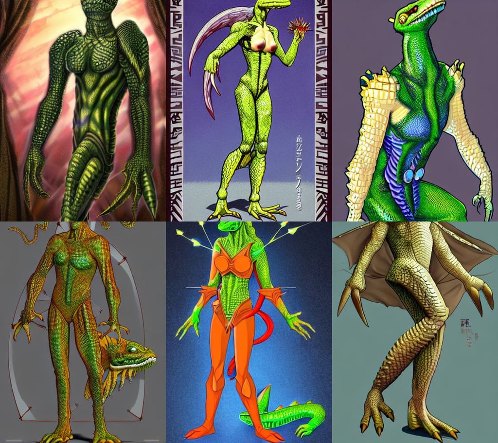 a full body portrait of lizardman warrior, idealistic, metaverse, elegant ancient greek dress, crisp quality and light reflections, christ as a scaly cold blooded reptilian lizard, ssci - fi and fantasy, naoko takeuchi featured on pixiv, sexy outfit, centralized head and upper torso, unholy ritual, Brom, stars in the night sky background, biomechanical details