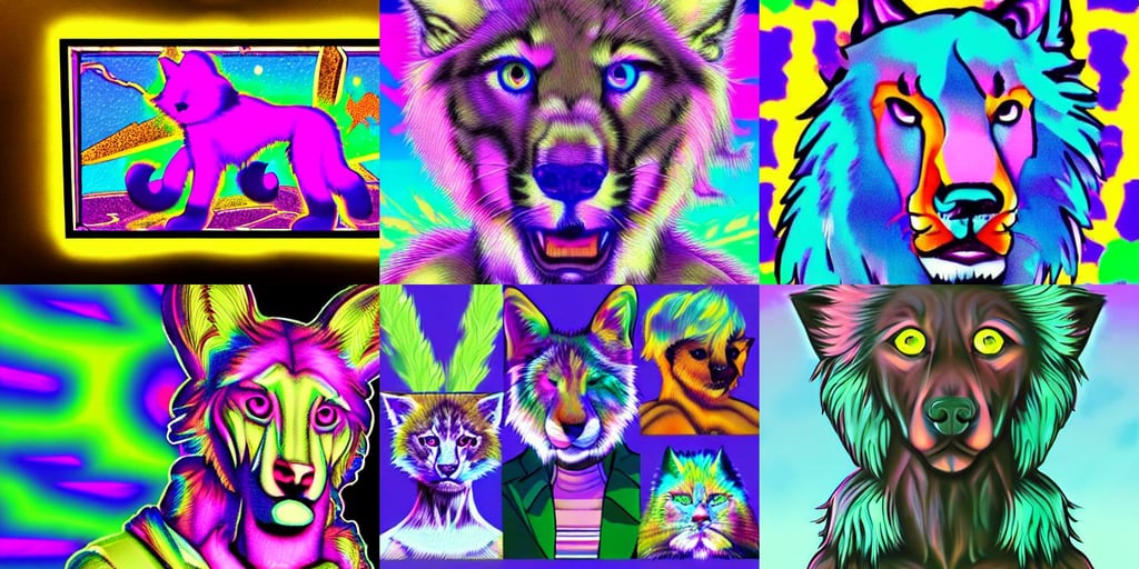 furry!!!! art, very vaporwave