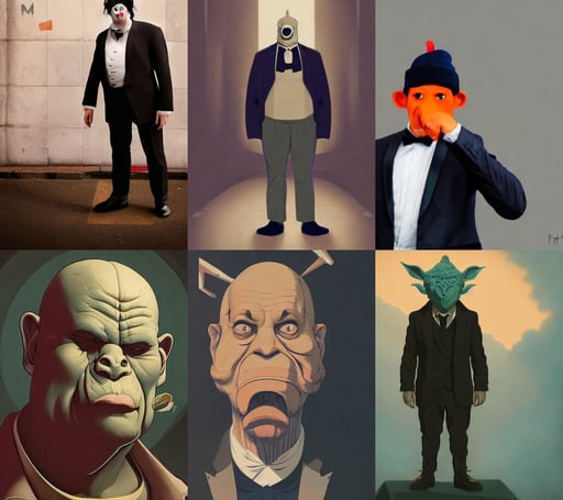 portrait of a half ogre half man in a tuxedo, ultra - wide shot, inspired by greg rutkowski, clean and pristine design, the mother of a millions sounds, unsplash, realistic shadows, Peter Mohrbacher by William-Adolphe Bouguereau, photography by haris nukem and annie leibovitz, Ghost in the shell, orange beanie, Frostbite Engine, and the staff is busy preparing for the day's guests. Inside the winery, artstationhq, sophie anderson, loputyn and matcha, full view of seahorse, sly expression