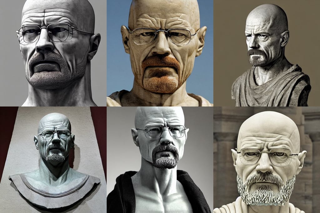 Walter White as an Ancient Greek statue