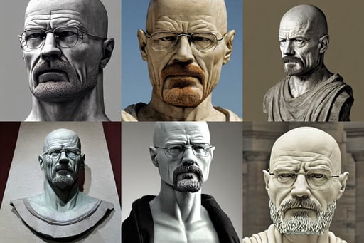 Walter White as an Ancient Greek statue