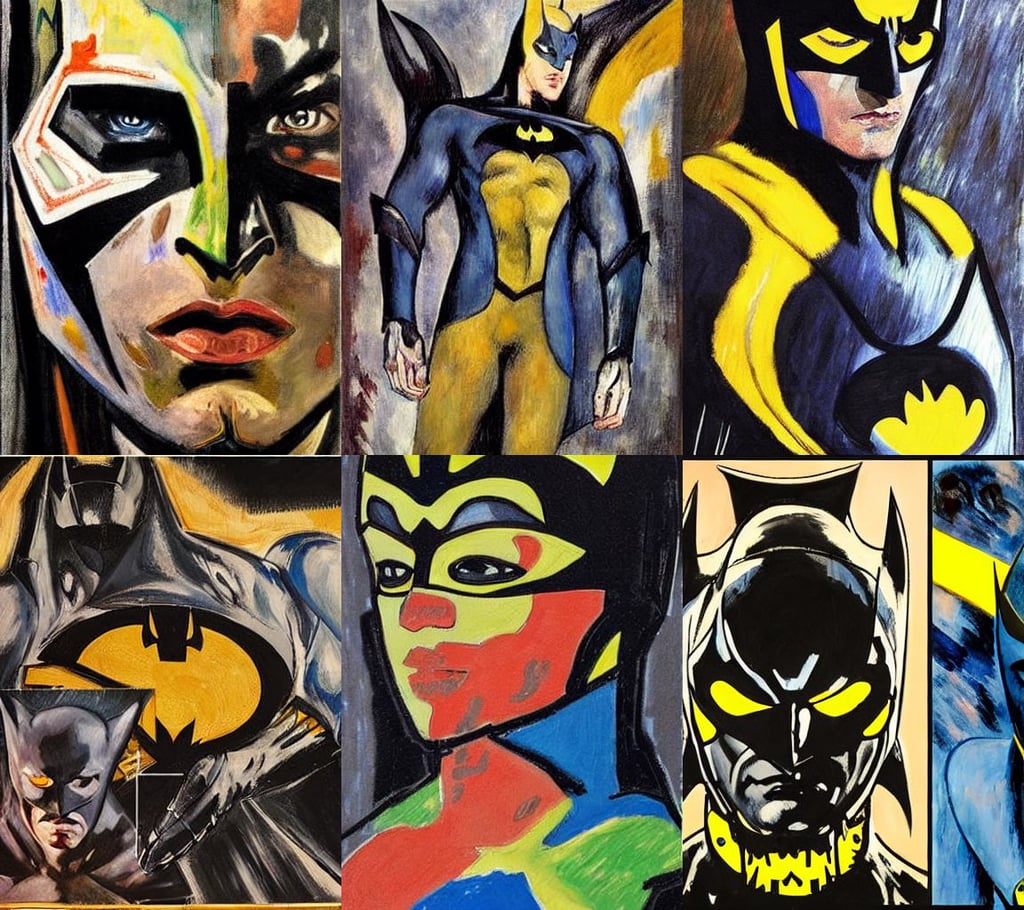 Batman symbol in Protoss style, art by Jean-michel Basquiat, Clear Reflections, art by Eugène Delacroix, intricate design, gorgeous, art by Jenny Saville, freckles, art by Paul Gauguin, art by Jenny Saville, art by Paul Cézanne, art by Édouard Manet, art by Édouard Manet, art by Rembrandt Van Rijn, outerspace, Alex Grey, art by Mark Rothko, art by Tommaso Masaccio, art by Piero Della Francesca