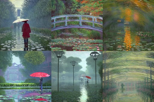 rainy day in japan, beautiful, unreal engine, art by Claude Monet