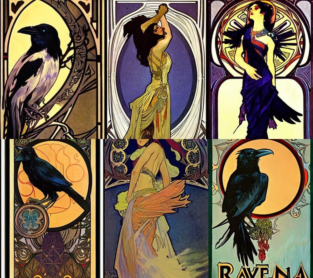 raven artwork by Alphonso Mucha