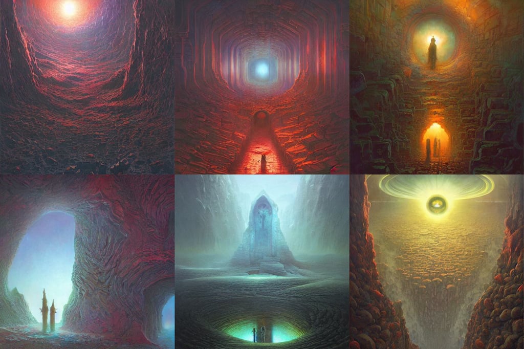 Third eye voidscape by Marc Simonetti and Jeffrey Smith, oil on canvas