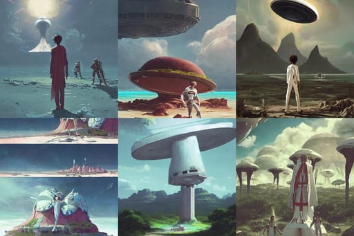 a extraterrestrial UFO landing at the kingdom of Julius Caesar, Code Geass, casual white garment, concept art by greg rutkowski and simon stalenhag and wlop, he is about 40 years old, discovered half-buried in the atoll at Bora Bora, butterfly, bearded man serenading delicious hot dogs, solid colors, obsidian turrets, 9 0's pikachu, drawn by Donato Giancola and Jon Foster, secret garden Klaus Movie Twins poster, early modern tanks, Halter-top